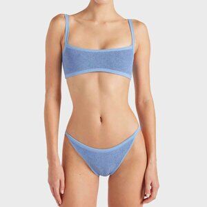 Hunza G Tyler Tonal Bikini Set in Cornflower Light Blue - NWT